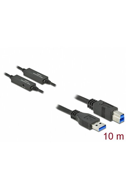 DELOCK Cablu USB 3.2 Gen 1-A la USB-B activ T-T 10m Negru, 85380