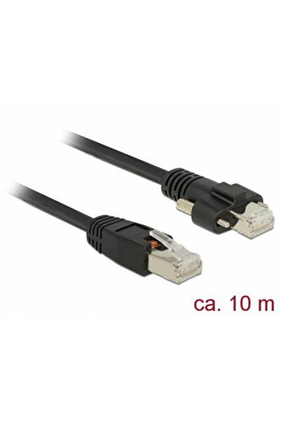 DELOCK RJ45 network cable with screws Cat.6 SSTP 10m Black, 85672
