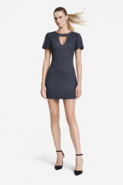 ALYEL NAKER Backless Anthracite Dress with Glitter Detail