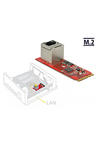 DELOCK Convertor M.2 Key A+E la 1 x RJ45 Gigabit LAN, 62949
