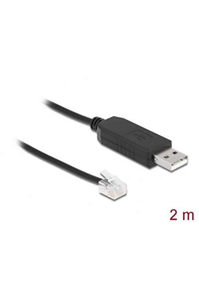DELOCK Cablu USB-A la Serial RS-232 RJ12 cu protecție ESD APC 2m, 66736