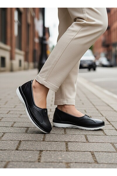 KAFKASLAR AYAKKABI أحذية نسائية مسطحة مرنة من الجلد الطبيعي بالكامل، مثالية ل...