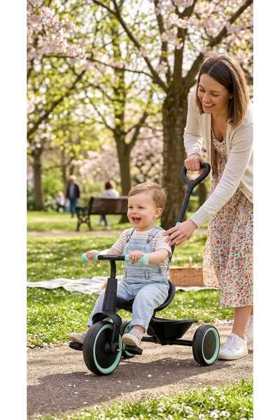 OEM 2 in 1 tricycle black mint green with belt@