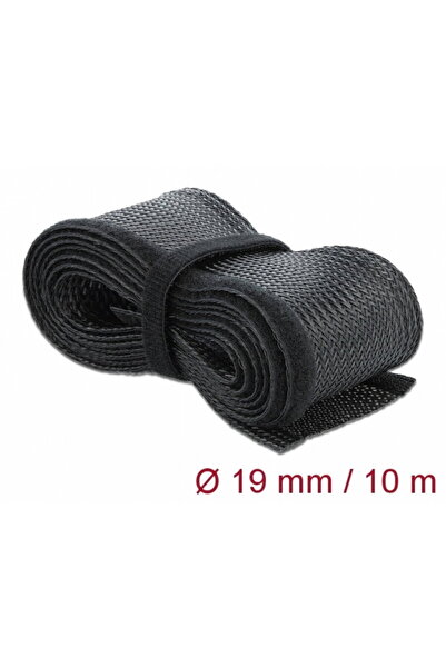 DELOCK Cable management net with Velcro 10m x 19mm Black, 19056