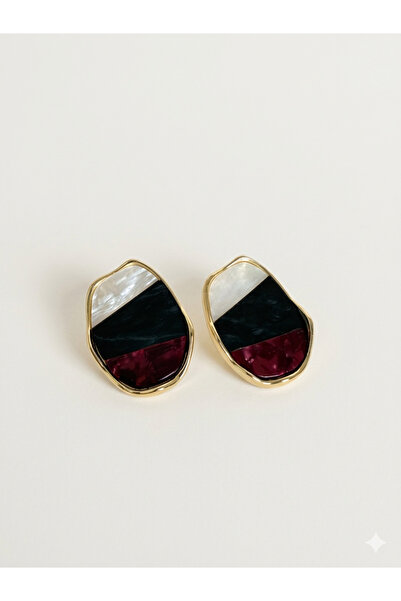 MAREM Oval Gold Color Steel Earrings