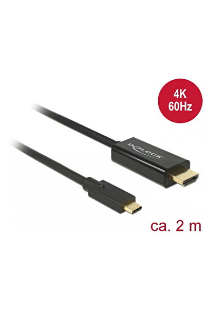DELOCK Cablu USB-C la HDMI (DP Alt Mode) 4K 60 Hz 2m T-T Negru, 85291