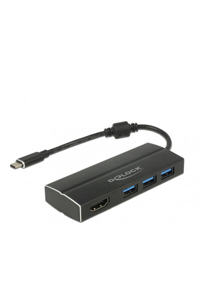 DELOCK Adaptor USB-C 3.1 la HDMI-A (DP Alt Mode) 4K 30Hz + 3 x USB, 63931