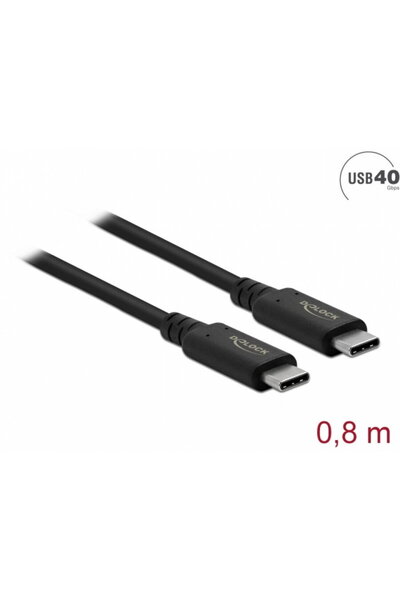 DELOCK Cablu coaxial USB-C 4 (Gen 3x2) 8K60Hz/PD 100W/20V/5A T-T 0.8m, 86979