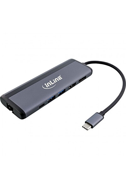 In-Line Docking station InLine IL33278B, USB type C la HDMI, 8K, 30Hz, Displa...