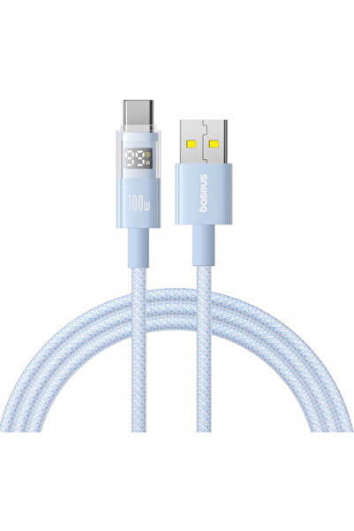 Baseus USB-A - USB-C Display 2 Data and Charging Cable, 100W, 2m, Blue P10382...