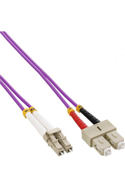 In-Line Cablu fibra optica LC-SC Duplex OM4 25m, InLine IL88638P