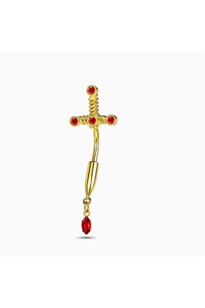 TakıLabirenti Kılıç Figürlü Piercing ,Göbek Takısı, Gotik Belly Göbek Piercin...
