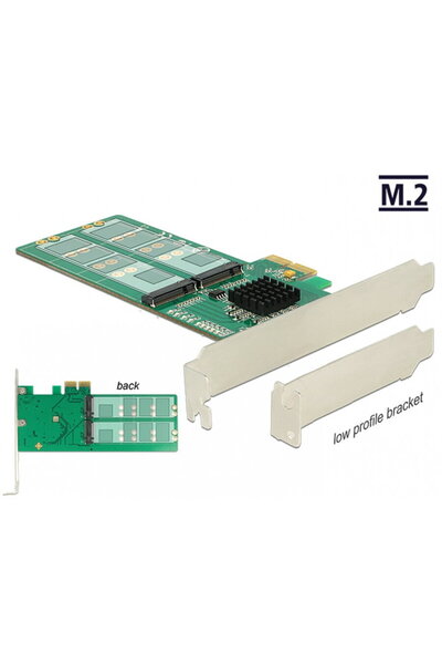 DELOCK Adaptor PCI Express la 4 x M.2 intern Key B - Factor de formă cu profi...