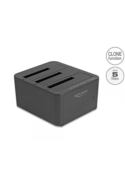 DELOCK Docking station 3 x SATA HDD/SSD with 1:2 with Clone function, 64332