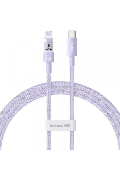 Baseus USB-C - Lightning Gem Data and Charging Cable, 20W, 2m, Purple P103730...