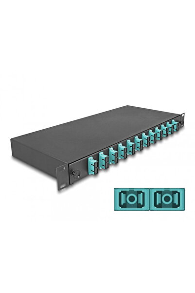 DELOCK Fiber optic Splice Box 19"/1U with 12 x SC Duplex OM3, 67007