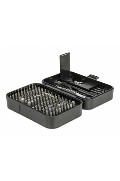 DELOCK 130-piece precision bit set + screwdriver, 64167