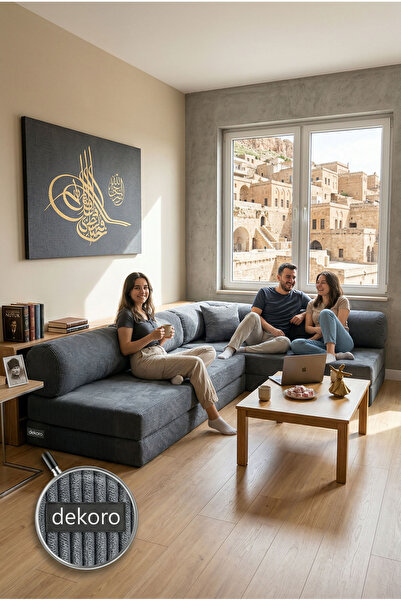 Dekoro MAXIX 300x200 Modüler Koltuk Takımı 50 DNS Bondex Fitilli Kadife Yatak...