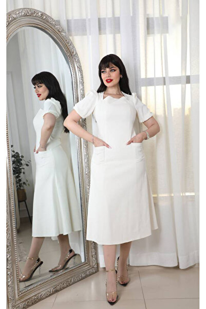 Stylish Fashion Stylish Fashion Turkish Midi Dress White Elegant