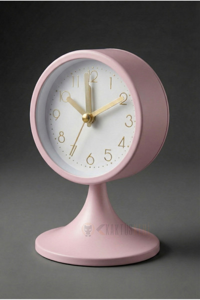 KaktüsKedi Dekoratif Modern Ayaklı Metal Masa Saati - Retro Tasarım Yuvarlak ...