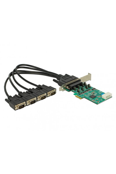 DELOCK PCI Express cu 4 x Serial RS-232 de mare viteză 921K cu alimentare cu ...