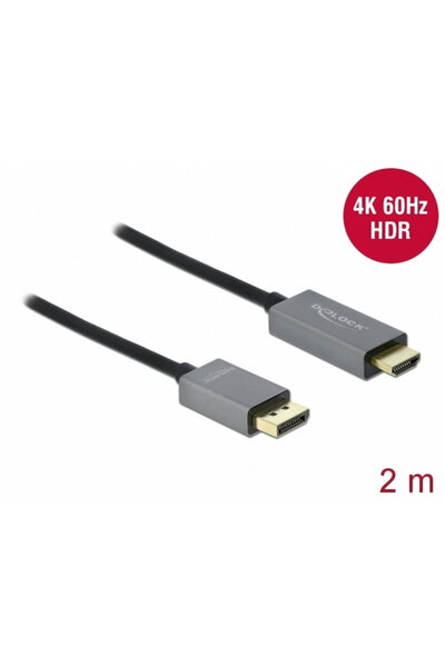 DELOCK Cablu activ DisplayPort 1.4 la HDMI 4K@60 Hz (HDR) T-T 2m, 85929