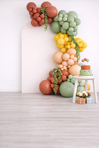 Balonsan Balloon Set 120 Pieces (Turmeric-Burnt Orange-Desert Sand-Winter Green)