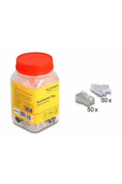 DELOCK Set 50 buc conector de retea RJ45 FTP pentru Cat.6 (easy connect) + ma...
