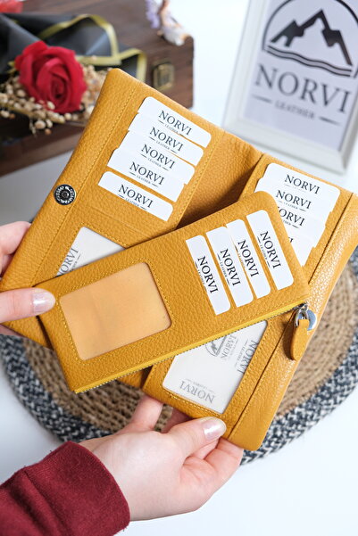 Norvi Leather Genuine Leather Wallet with Phone Compartment and Card Holder 1346
