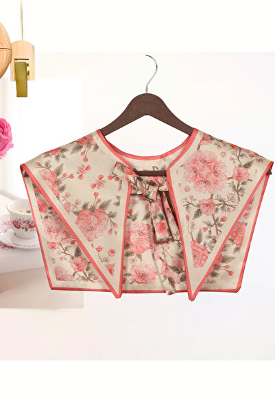 nurfemina Romantik Vintage Pembe Çiçek Desenli Kadın Omuz Şalı - "Royal Sprin...