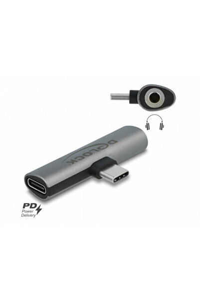 DELOCK Adaptor audio USB type C la jack stereo 3.5mm + USB-C PD 60W T-M, 64186