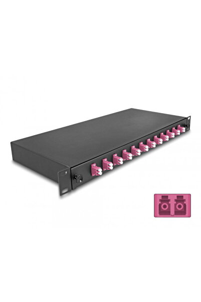 DELOCK Splice Box fibra optica 19"/1U cu 12 x LC Duplex OM4, 67005