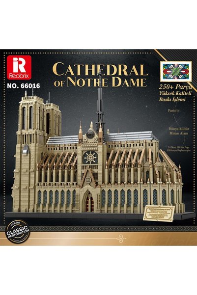 REOBRIX 66016 Notre Dame Cathedral Creative Building Block Set Building Blocks (Cathedral of Notre Dame)