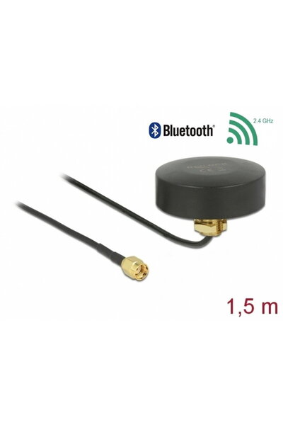 DELOCK Antenă exterioară WLAN 802.11 b/g/n, conector RP-SMA, 2 dBi, fixă omni...