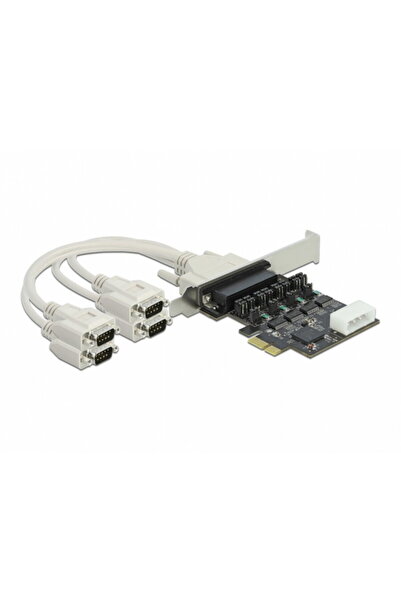 DELOCK PCI Express la 4 x Serial RS-232 cu alimentare 5V/12V, 89895