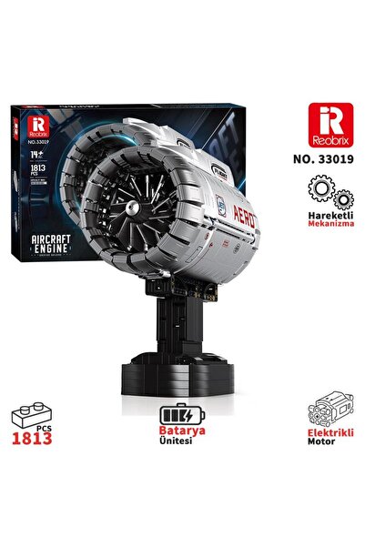 REOBRIX Technic 33019 Uçak Motoru (Aircraft Engine) Batarya&Motorlu Yaratıcı ...