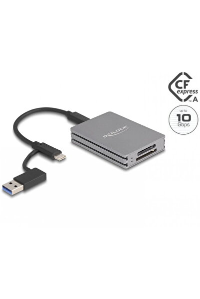 DELOCK Card reader 91013, USB type C to SD/CFexpress type A, Gray