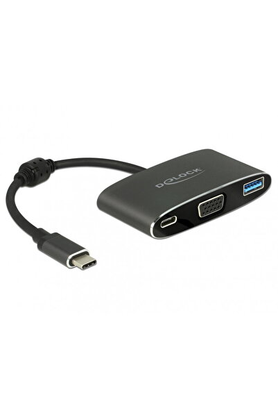 DELOCK Adaptor USB tip C la VGA (DP Alt Mode) + USB-A + PD (Power Delivery), ...