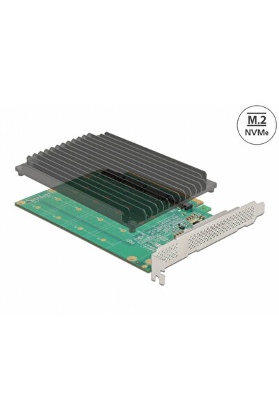 DELOCK PCI Express cu 4 porturi NVMe M.2 Key M cu ventilator, 90054