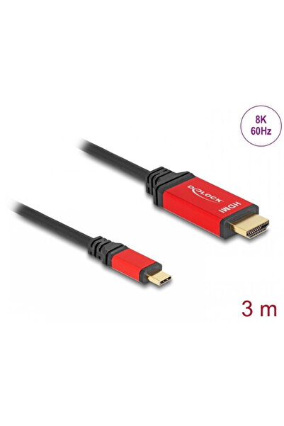 DELOCK Cablu USB tip C la HDMI (DP Alt Mode) 8K60Hz/4K240Hz T-T HDR 3m, 80097