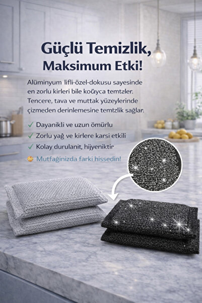 DUFF CLEAN Set od 4 komada sunđera za sudove – Aluminijumsko vlakno + Specija...