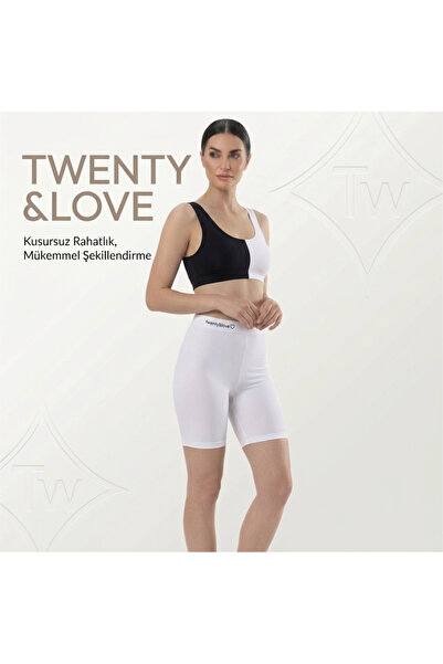 Twentyipek Χτενισμένο βαμβακερό σορτς λύκρα με επένδυση καλσόν Κάπρι