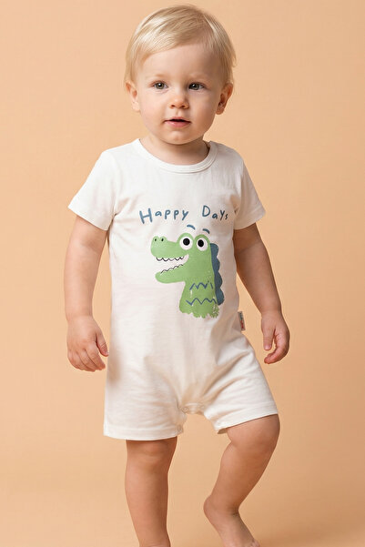 Tuabella 100% Cotton Baby Boy Patterned Summer Short Jumpsuit