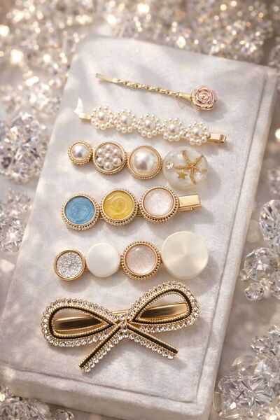 Accessories Σετ κλιπ μαλλιών Hei Elegance με λεπτομέρειες από μαργαριτάρια κα...