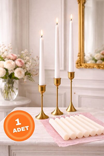 SANAT SEPET İŞLERİ ŞAMDAN MUM 1 ADET UZUN 25CM DAMLATMAZ DEKORATİF ŞIK MUM