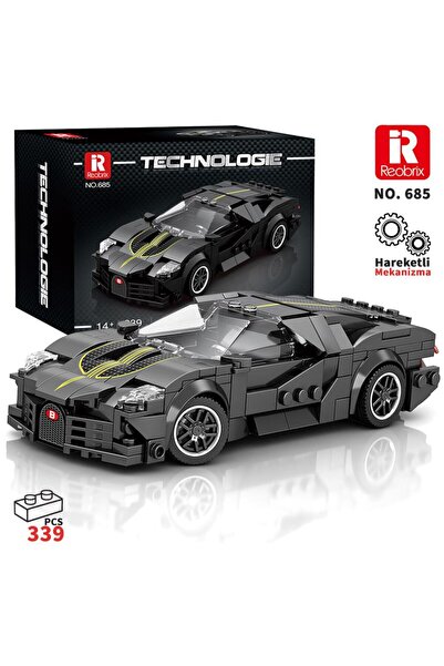 REOBRIX Creator 685 Bugatti La Voiture Noire Spor Araba Yaratıcı Yapı Blok Se...
