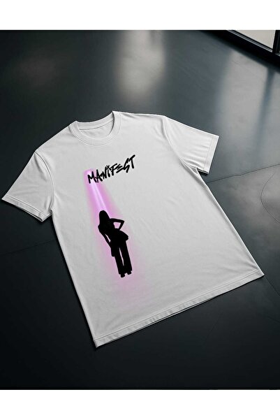 BaisheDesign Manifest Özel Baskılı Kısa Kollu Süliet T-shirt