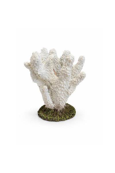 Dophin White Finger Coral Aquarium Ornament - 12.5cm | Artificial Branching C...