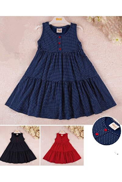 Miniworld Baby Girls' casual dress with polka dots, made of cotton, flared, d...