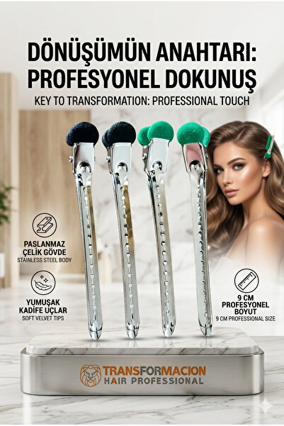 Transformacion Velvet Tip, Stainless Steel Professional Hair Separating Clamp...